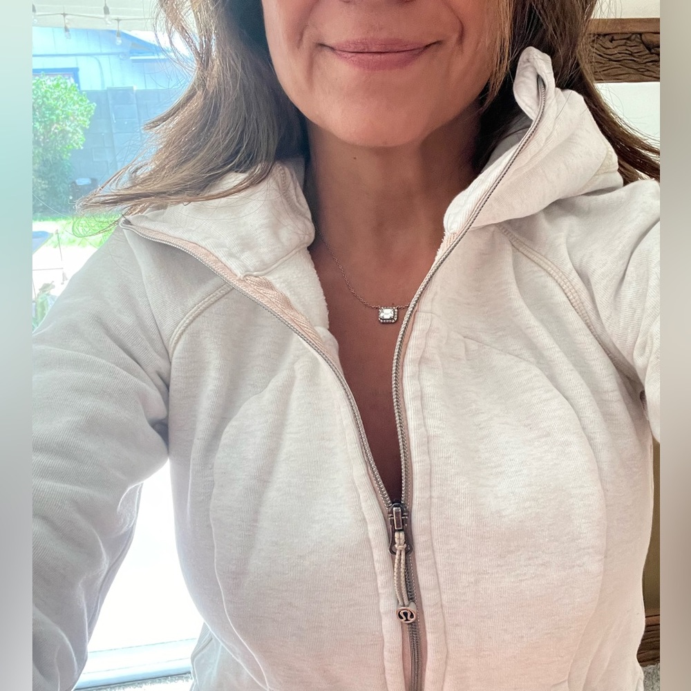 Lululemon scuba hoodie in a white oatmeal color